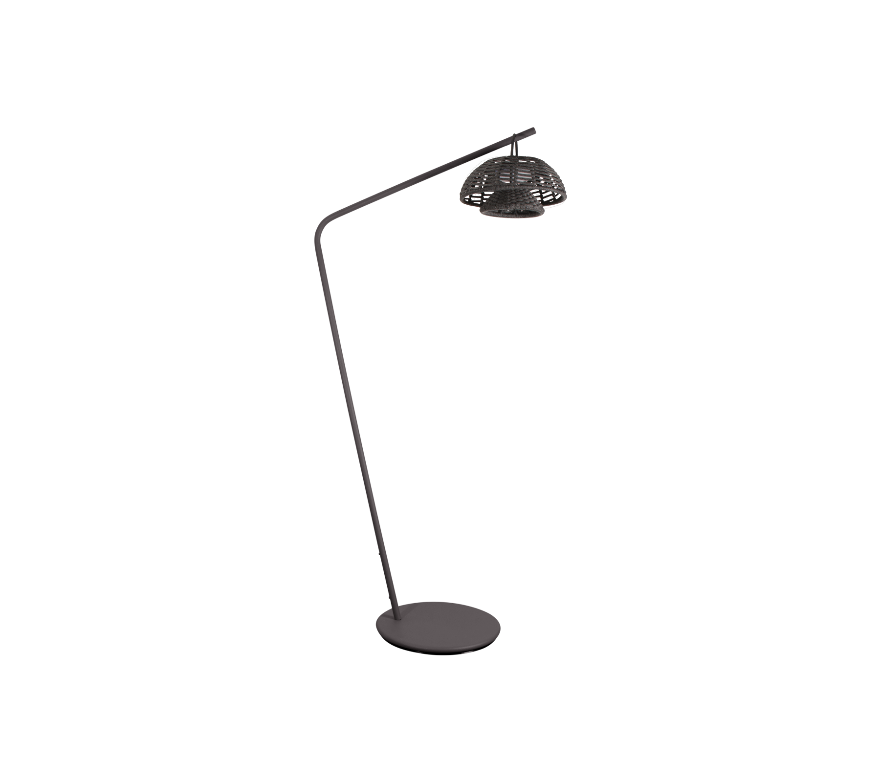 Modern floor lamp with a slender, curved body and a stylish shade, providing focused illumination for various settings.