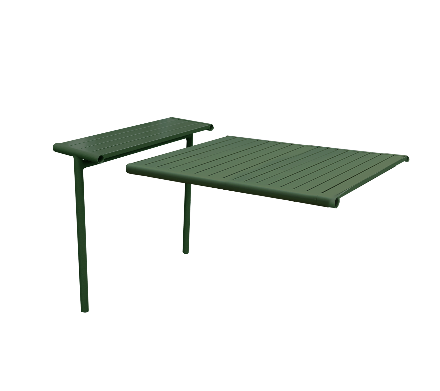 Dark green semi-gloss aluminium extension leaf for flexible outdoor dining solutions.