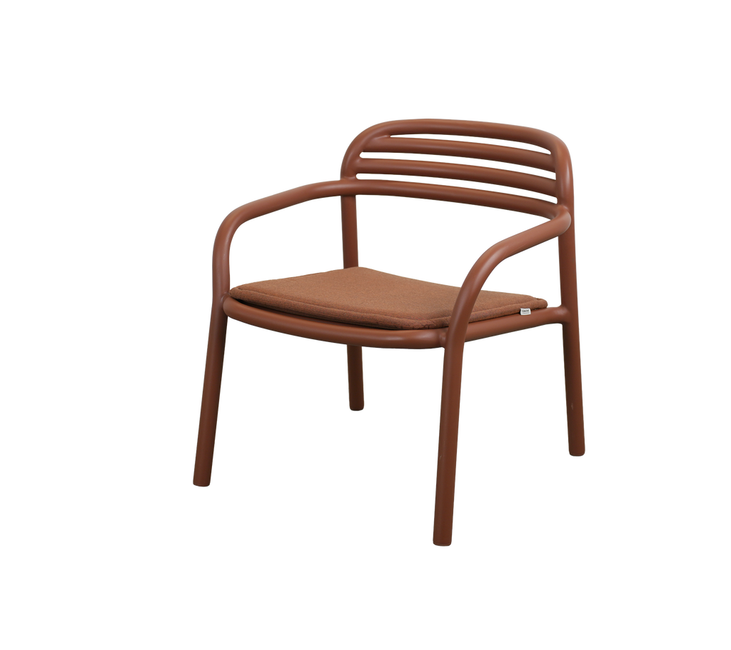 Modern chair in Desert red color with a simple design.