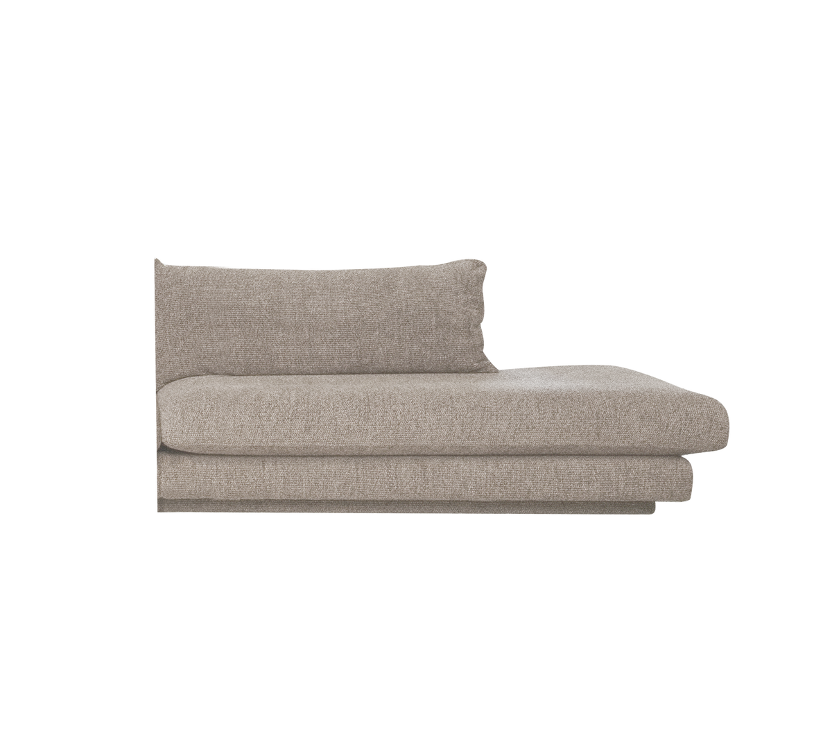 Light brown modern sofa with a minimalist design.