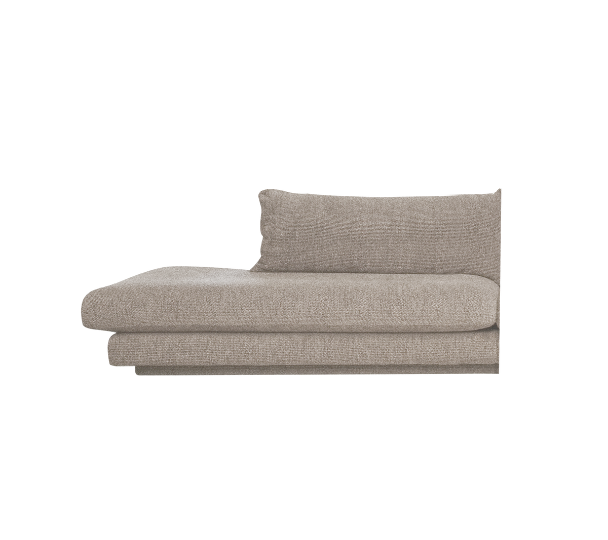 Light brown sofa in a modern lounge setting.