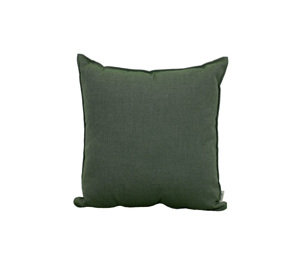 Green cushion with a simple design.