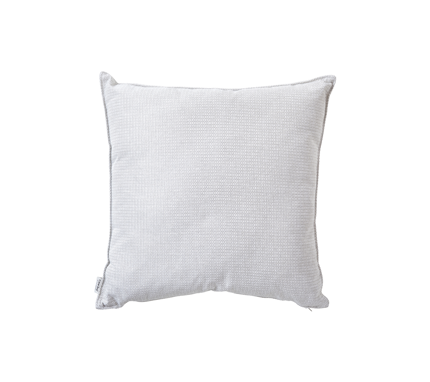 Soft light gray decorative pillow with a textured pattern, ideal for adding comfort and style to any space.