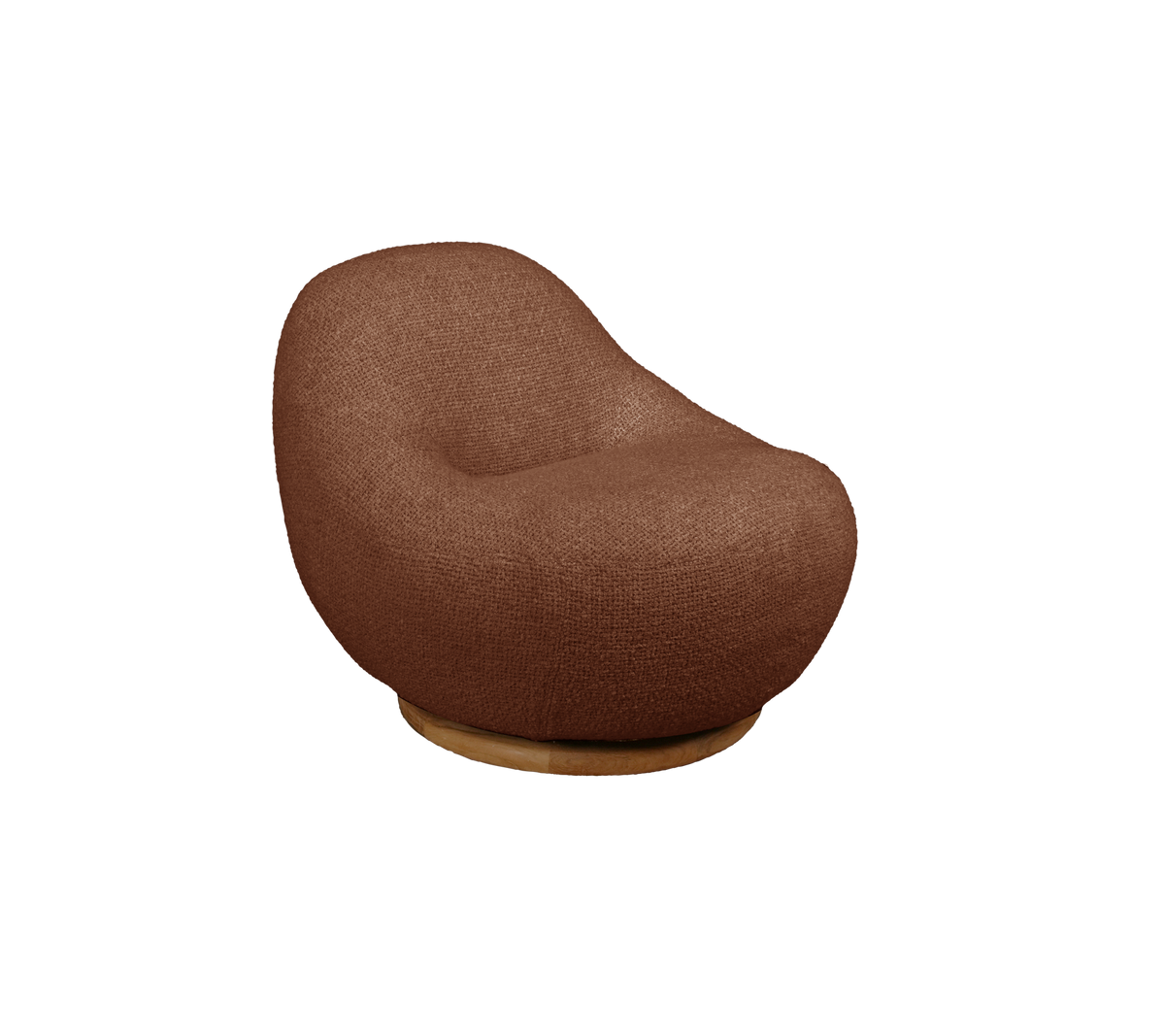 Modern dessert red chair with a rounded design.
