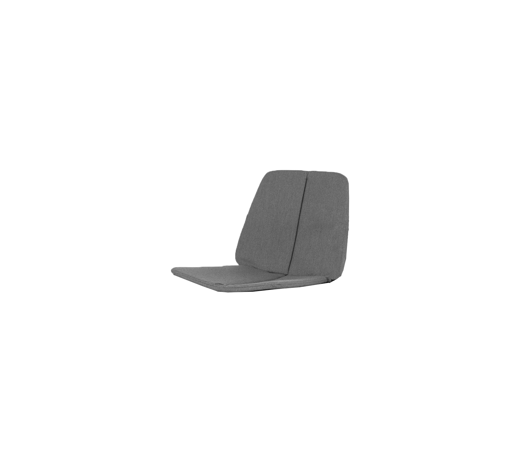 Gray, modern lounge chair with a minimalistic design featuring a comfortable backrest and seat cushion.