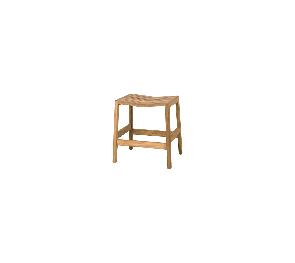 Natural wood stool with a simple design, featuring a flat seat and sturdy legs, ideal for various uses and spaces.