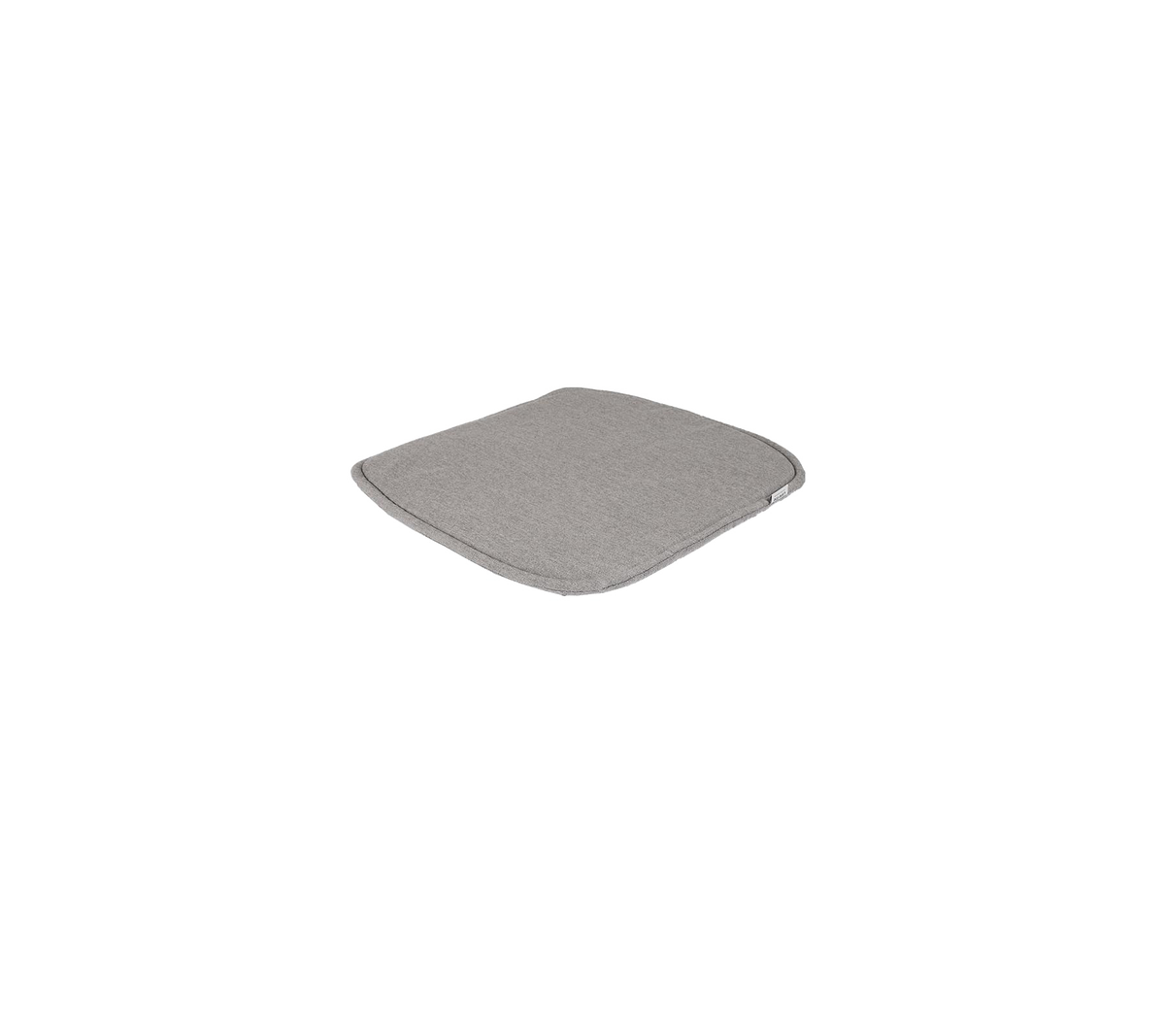 A simple, square, soft cushion in a neutral gray color, designed for comfort and support.