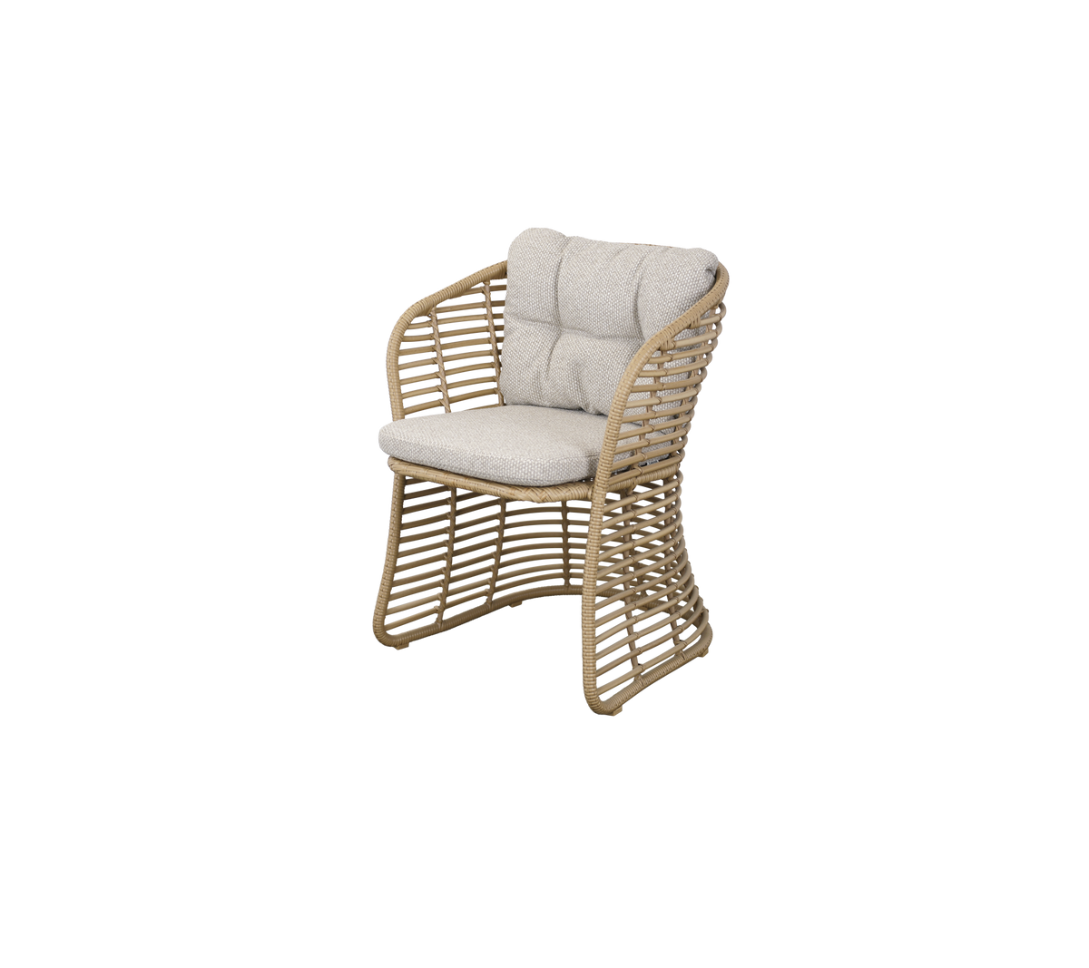 Stylish woven chair featuring a cozy padded seat and backrest, ideal for adding a touch of comfort to any space.