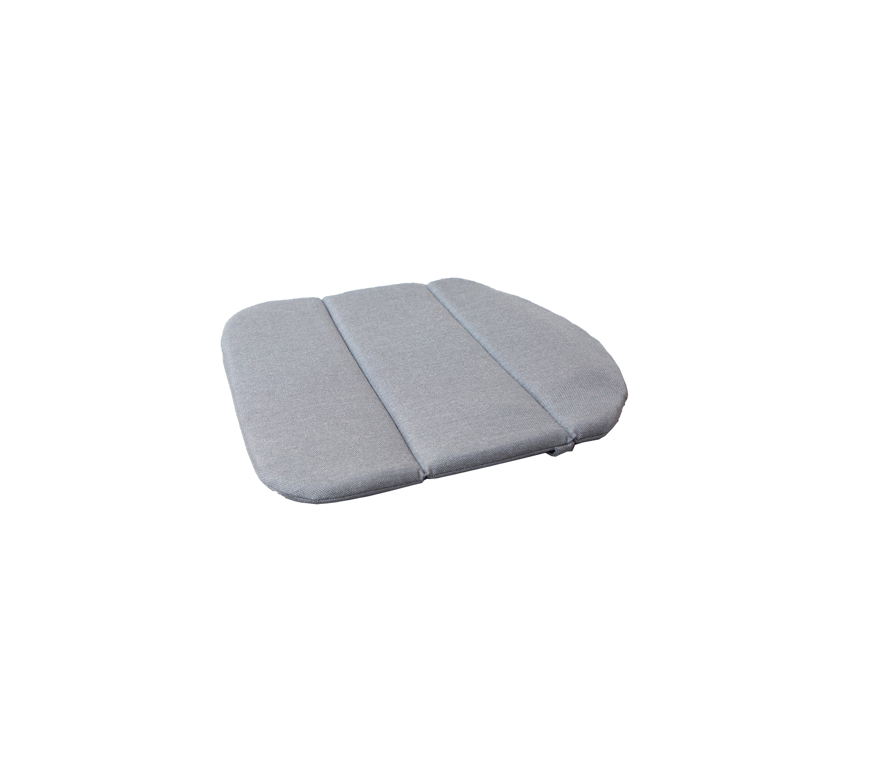 Gray seat cushion with three distinct sections for added comfort and support. Ideal for enhancing seating experience.