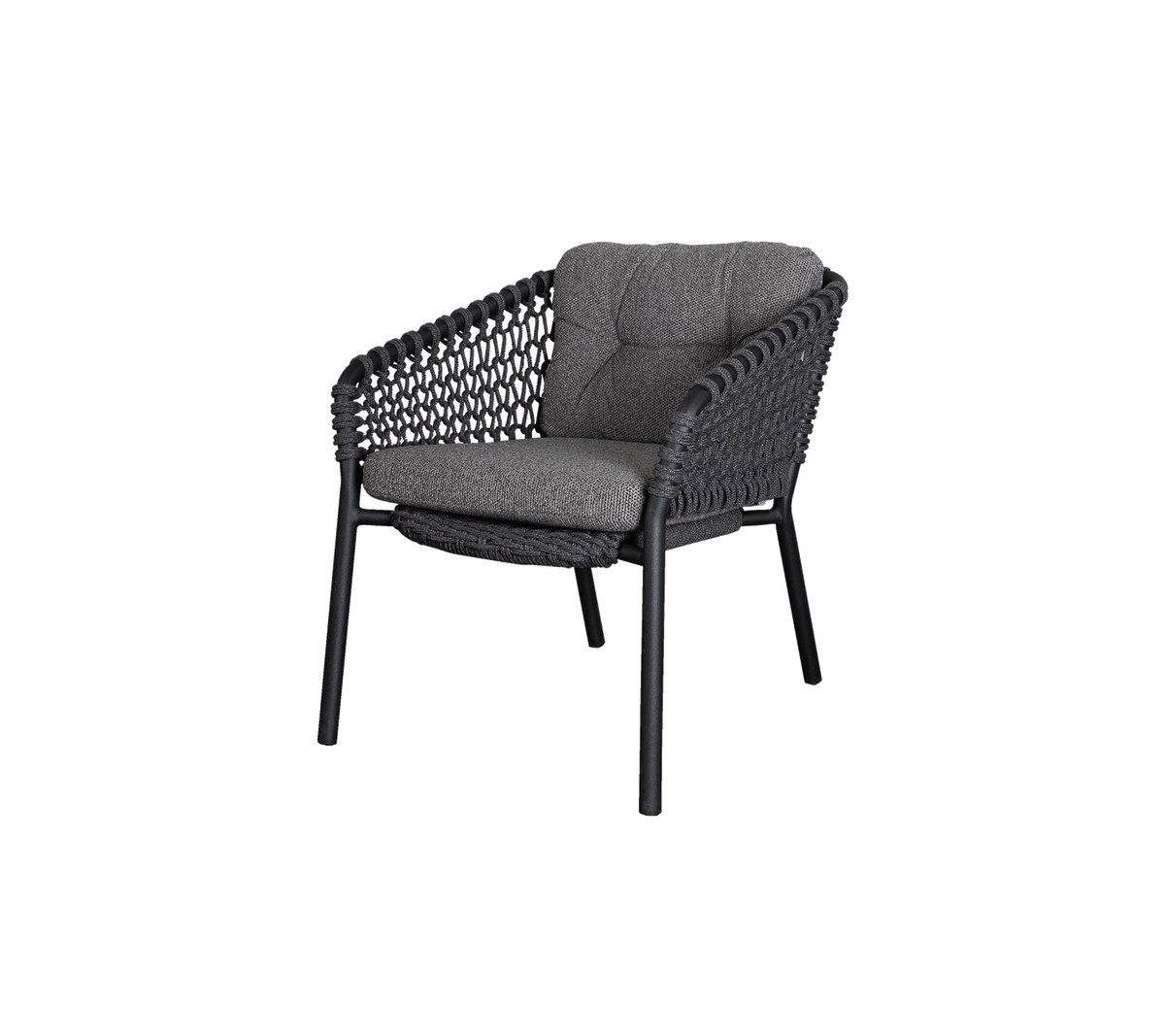 Stylish wicker chair with a comfortable gray cushion, featuring a sturdy frame and elegant design, perfect for any seating area.