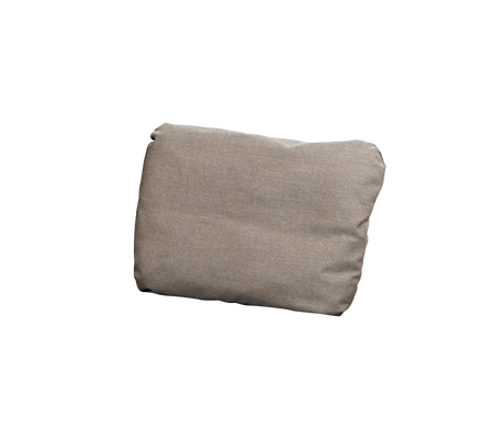 Light brown cushion with a soft fabric texture, slightly plump, designed for comfort and style in seating arrangements.