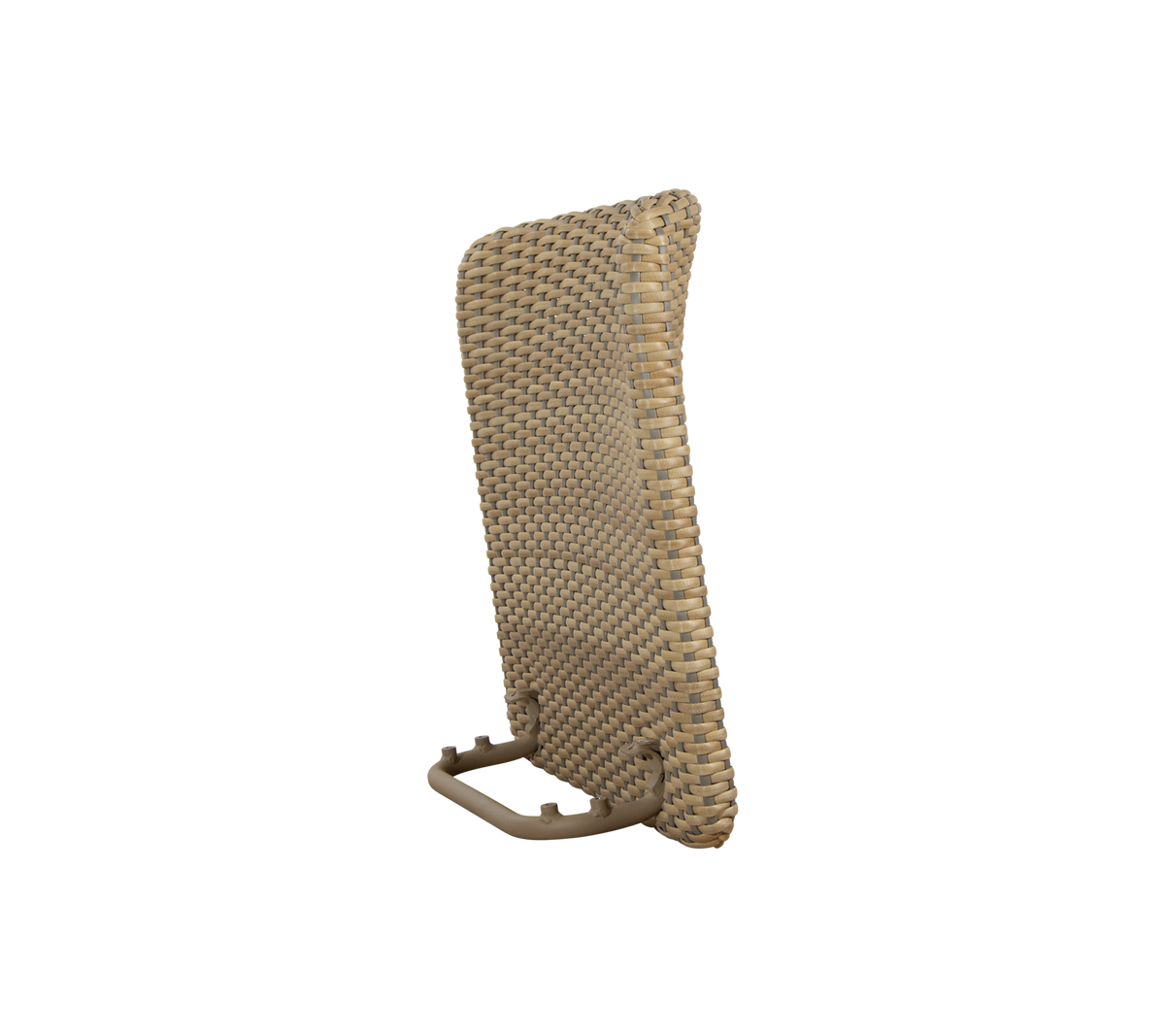 A woven seat cushion with a supportive backrest and a carrying handle, designed for comfort and versatility.