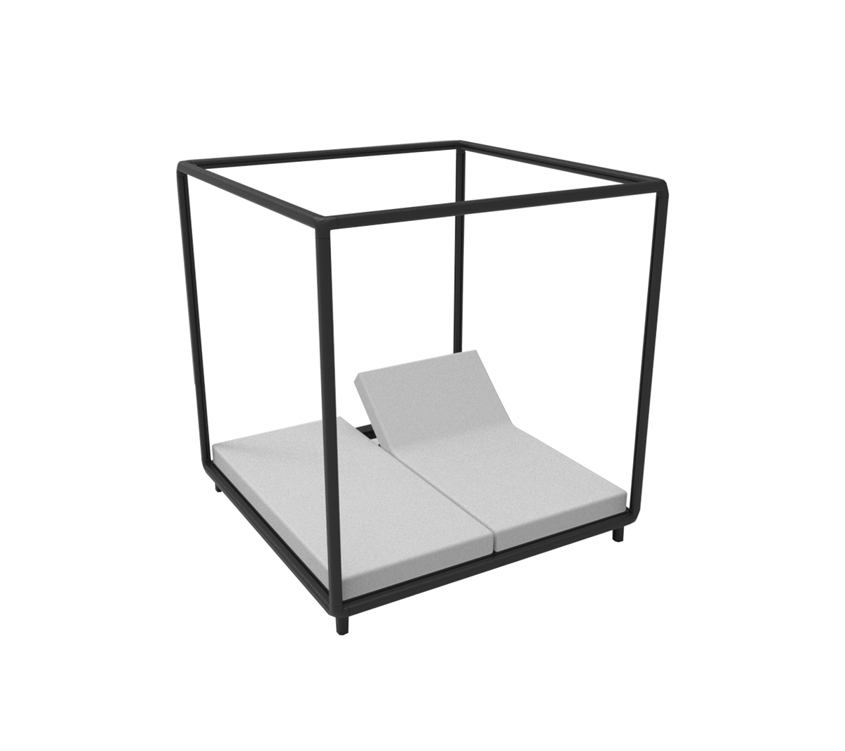 Modern lounge seating with a minimalist frame and plush cushions, designed for comfort and style in relaxation spaces.