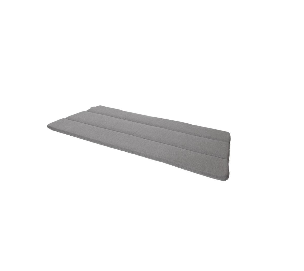 Gray padded mat featuring a sleek, minimalist design with three horizontal sections. Ideal for comfort and support.
