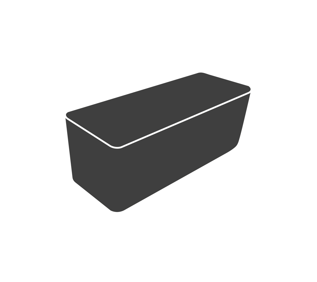Rectangular storage container with a smooth surface and a flat lid, ideal for organizing items.