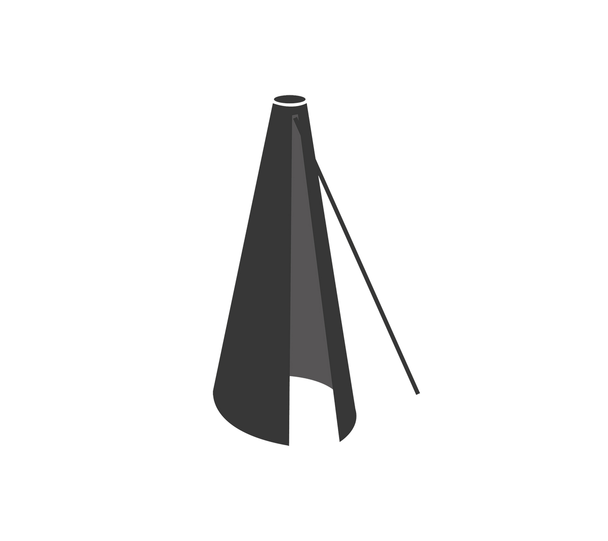 A sleek black megaphone with a conical shape and a side handle for easy grip and use.