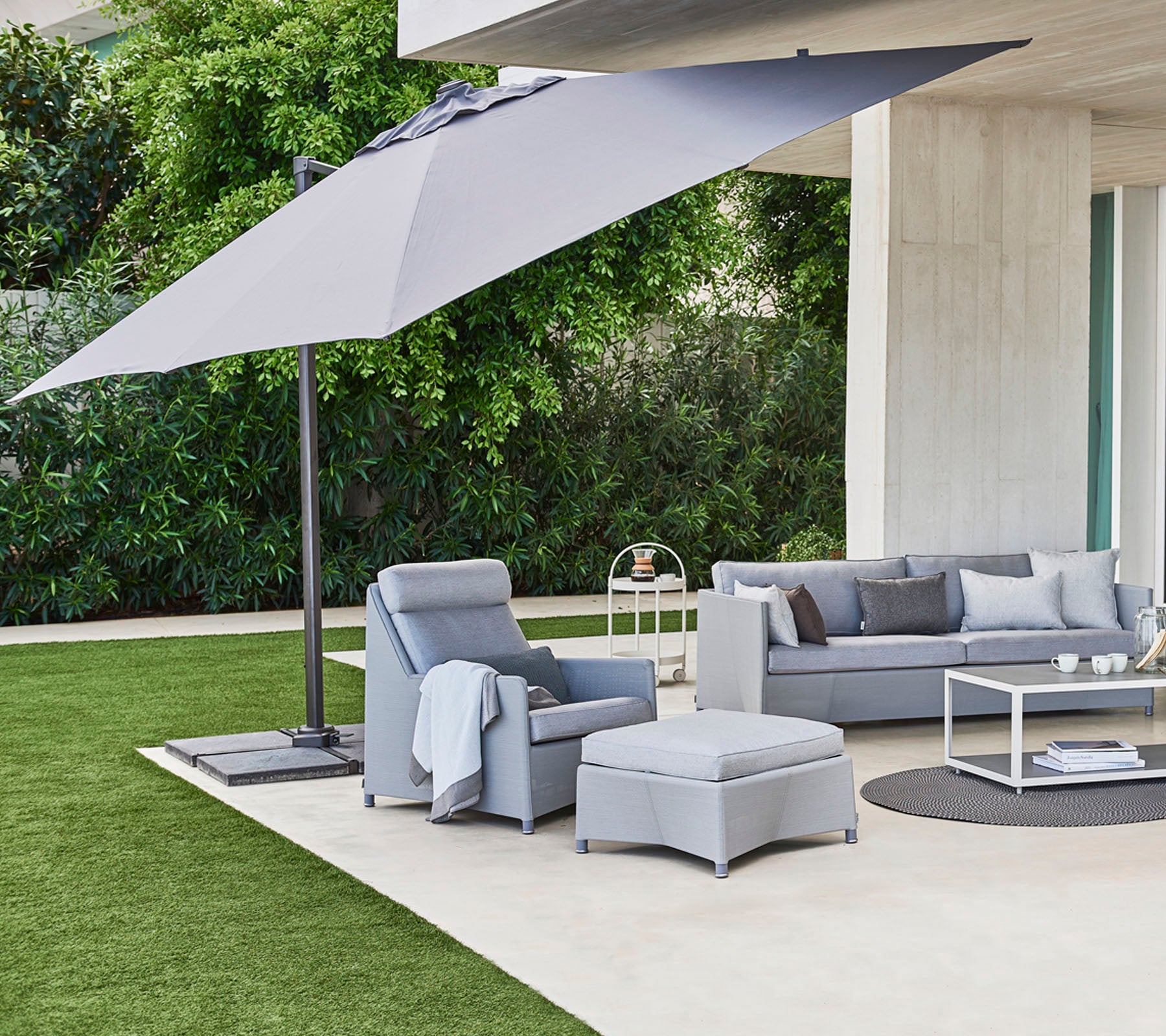 green line patio umbrellas Cane-line Hyde luxe tilt parasol, 3x3 m