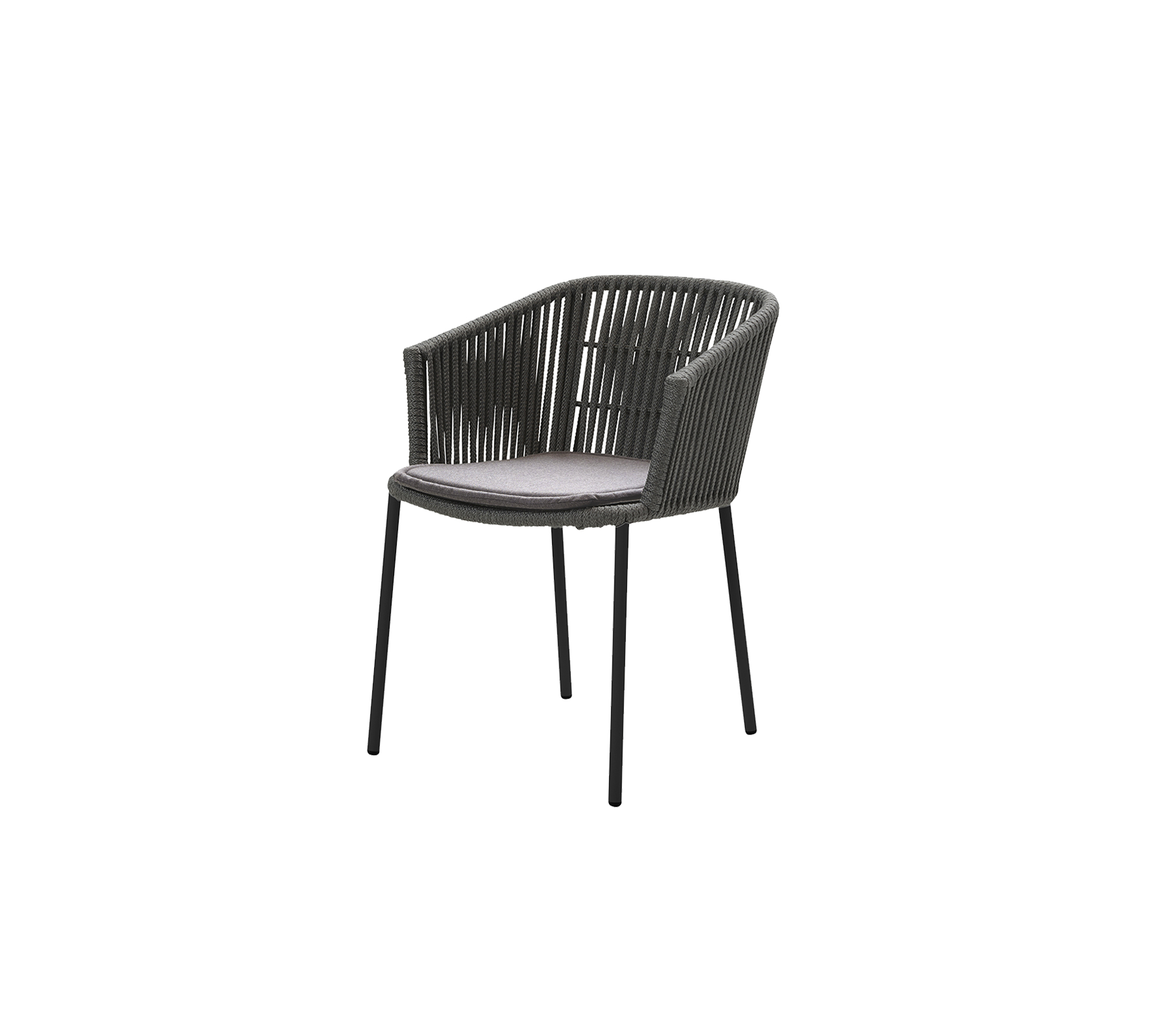Stylish chair with a woven design, featuring a comfortable cushion and sleek legs, perfect for casual seating.