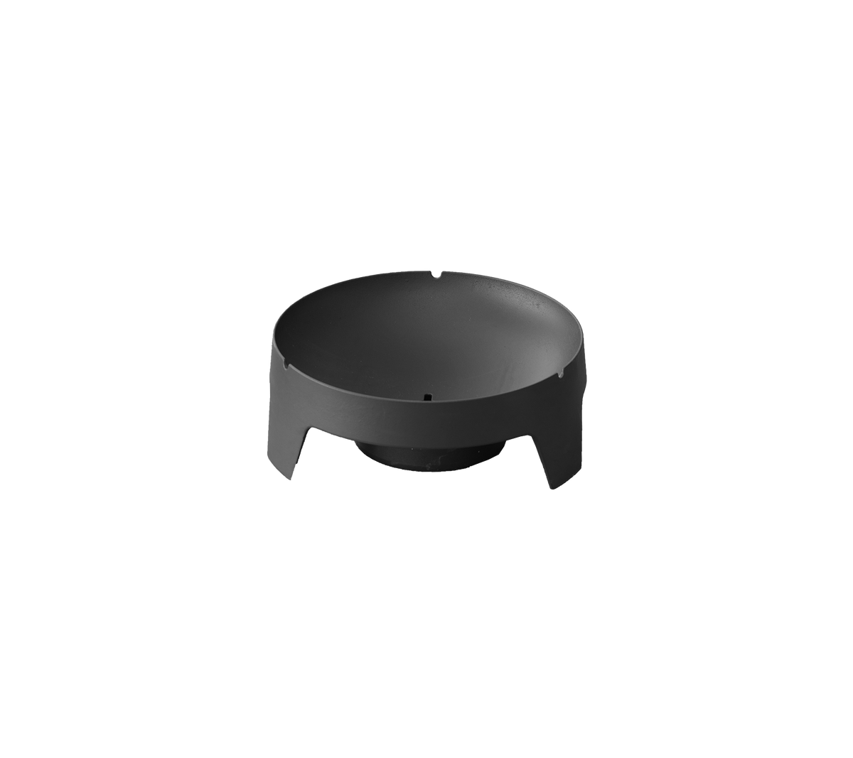 Stylish black circular base with a smooth surface and notched edges, designed for stability and support.