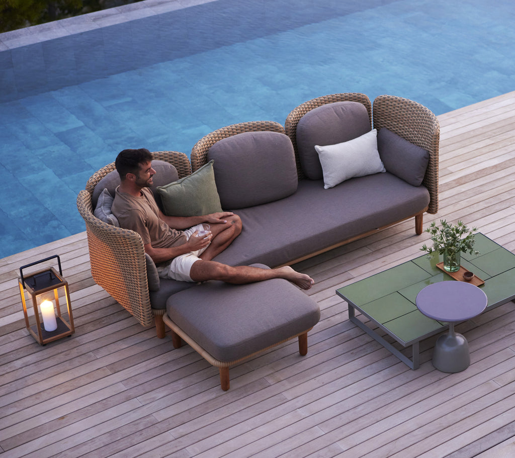 Arch 3-seater sofa w/ low arm/backrest & chaise lounge