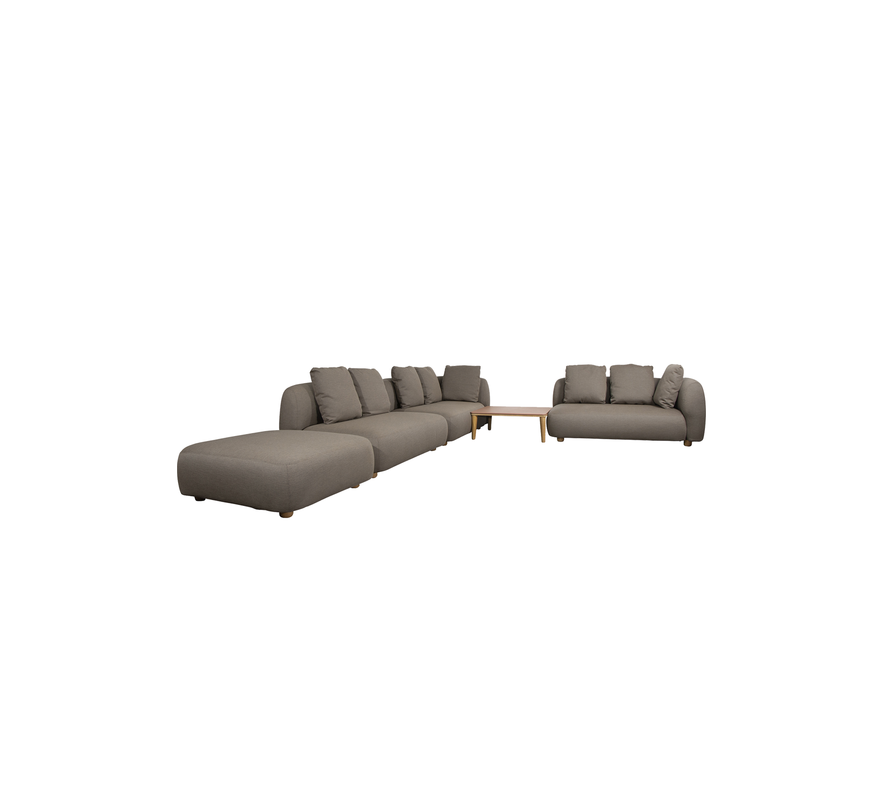 Capture corner sofa w/ table, pouf & chaise lounge