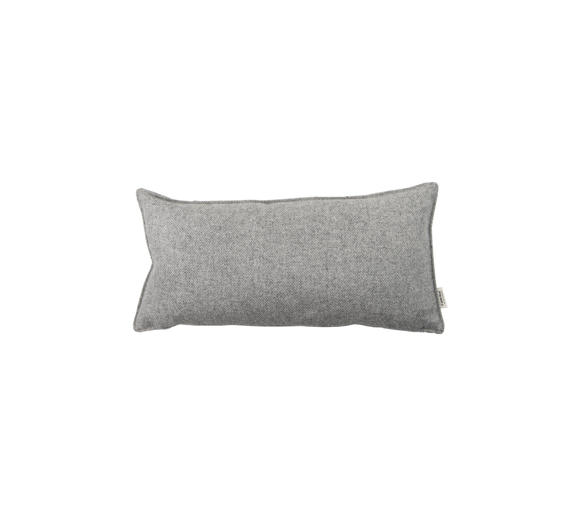 Rectangular gray pillow with a smooth texture, perfect for decorative or comfort purposes.