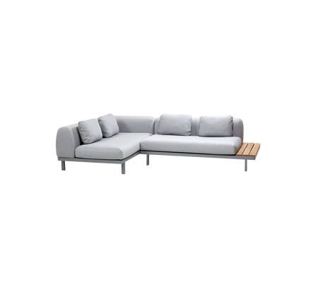 Space compact 2-module corner sofa with side table