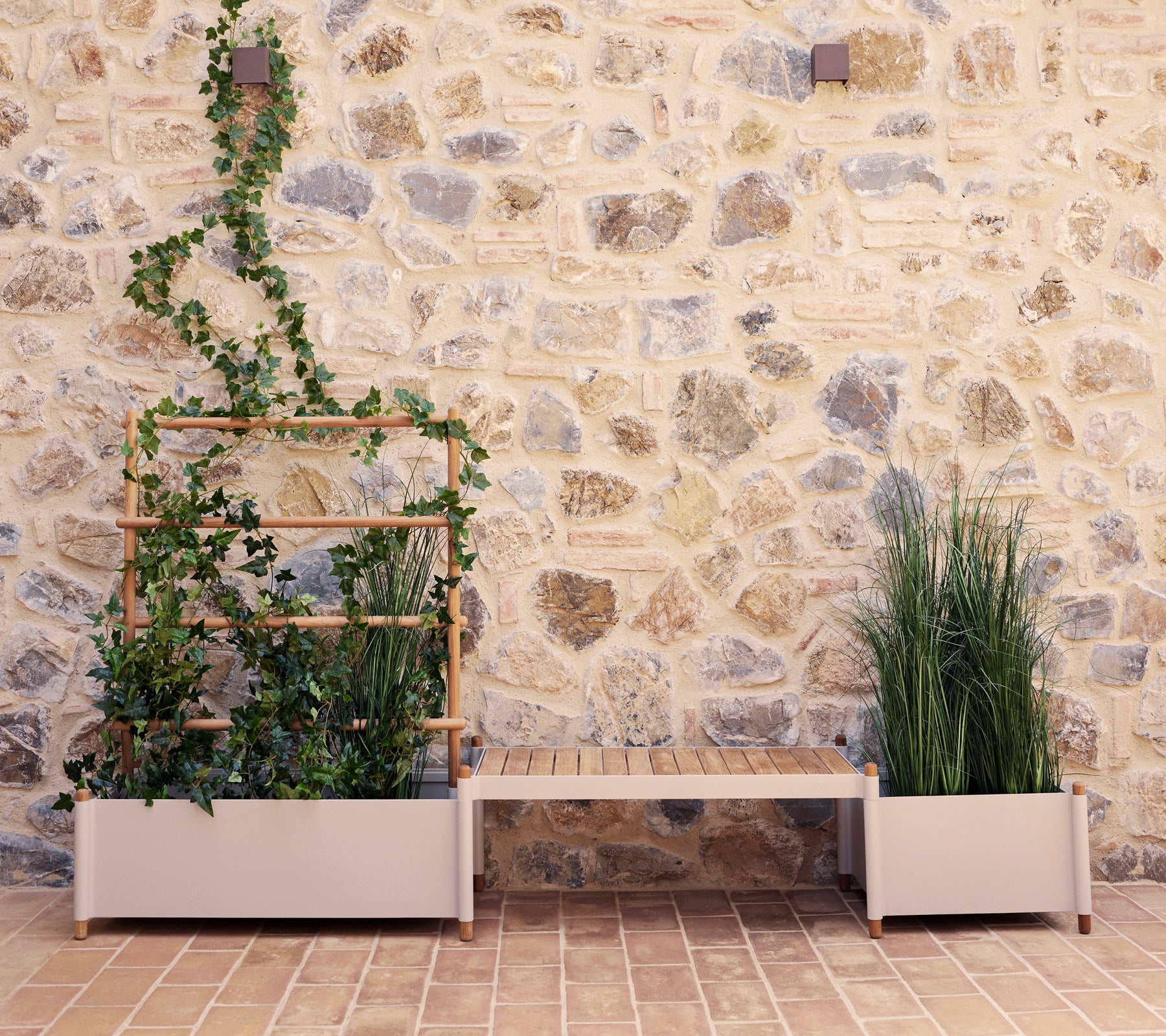 bench for plants indoor Cane-line Sticks planter w/ bench