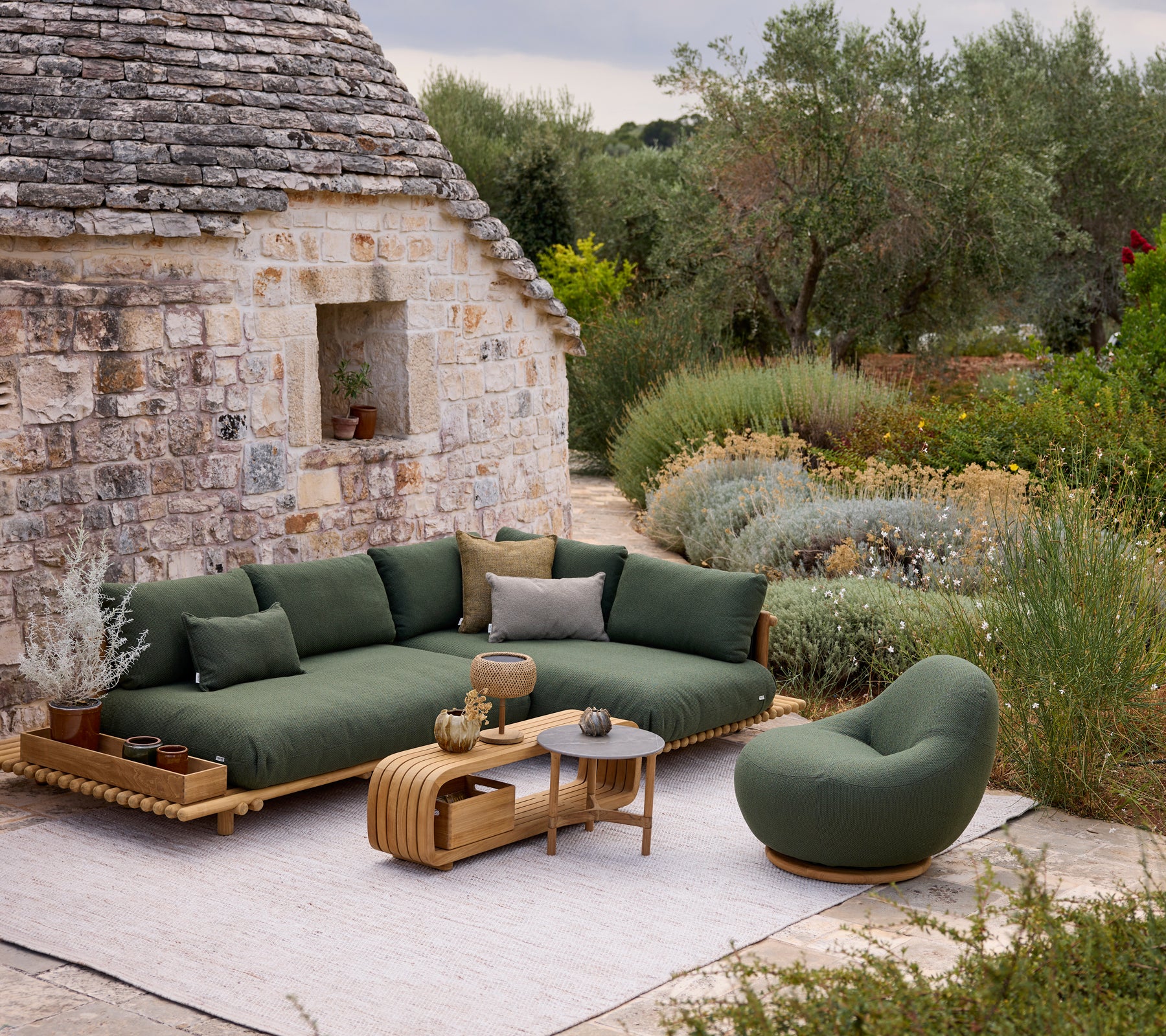 Cane-line Sticks platform, corner sofa - Scandinavian outdoor